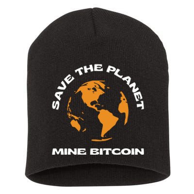 Save The Planet Mine Bitcoin Short Acrylic Beanie