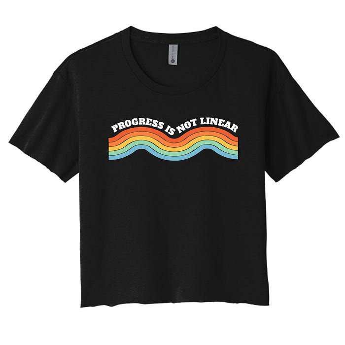 Sped Teacher Progress Is Not Linear Bsba Rbt Aba Therapist Women's Crop Top Tee