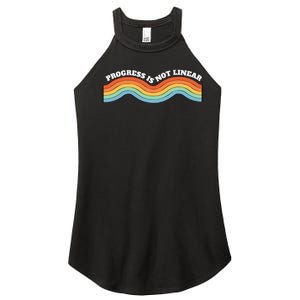 Sped Teacher Progress Is Not Linear Bsba Rbt Aba Therapist Women's Perfect Tri Rocker Tank