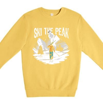 Ski The Peak Eat Sleep Ski Repeat Gift Premium Crewneck Sweatshirt