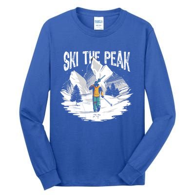 Ski The Peak Eat Sleep Ski Repeat Gift Tall Long Sleeve T-Shirt