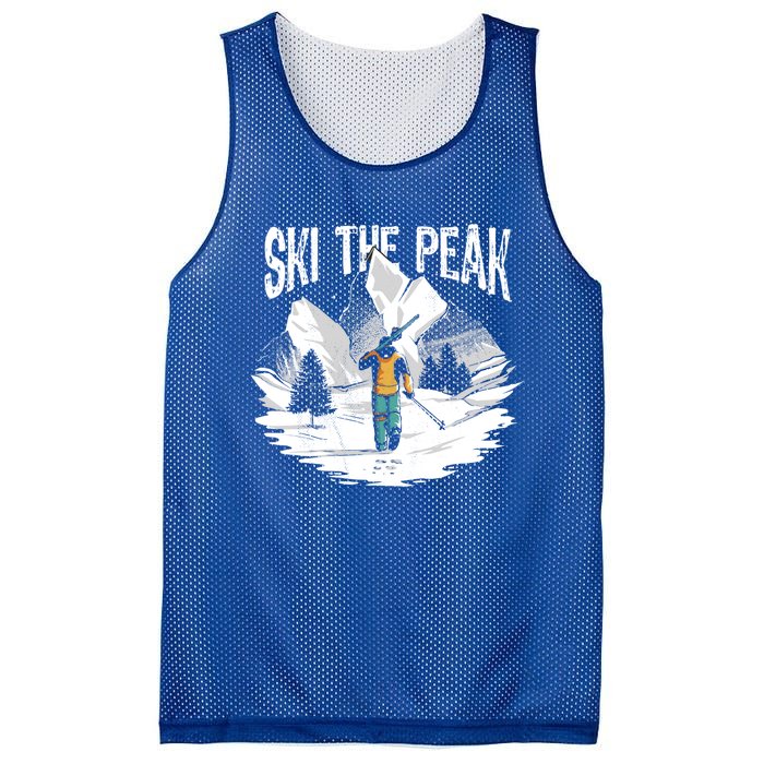 Ski The Peak Eat Sleep Ski Repeat Gift Mesh Reversible Basketball Jersey Tank