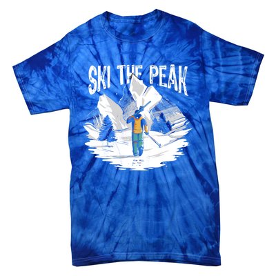 Ski The Peak Eat Sleep Ski Repeat Gift Tie-Dye T-Shirt