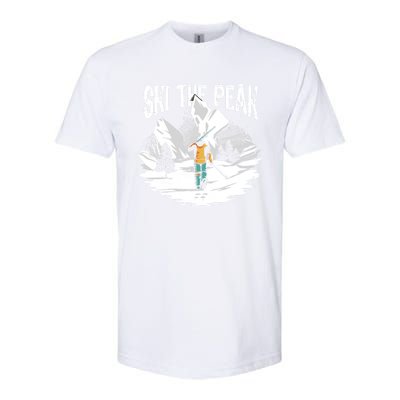 Ski The Peak Eat Sleep Ski Repeat Gift Softstyle CVC T-Shirt