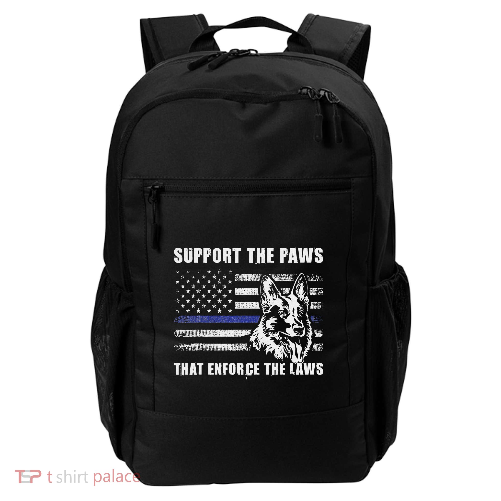 Support The Paws That Enforce The Laws Blue Line K9 Police Daily Commute Backpack