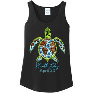 Sea Turtle Planet Funny Love World Environment Earth Day Ladies Essential Tank