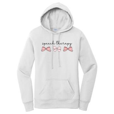 Speech Therapy Pinks Bows Coquette Slp Speech Pathology Women's Pullover Hoodie