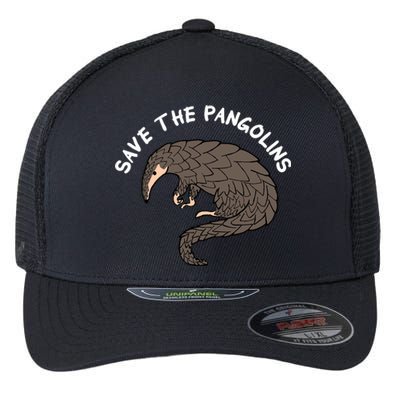 Save The Pangolins Gift Wildlife Conservation Gift Flexfit Unipanel Trucker Cap