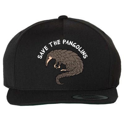 Save The Pangolins Gift Wildlife Conservation Gift Wool Snapback Cap