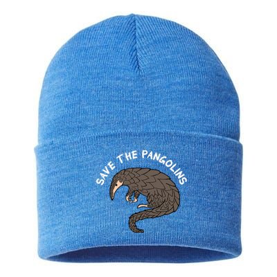 Save The Pangolins Gift Wildlife Conservation Gift Sustainable Knit Beanie