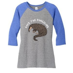 Save The Pangolins Gift Wildlife Conservation Gift Women's Tri-Blend 3/4-Sleeve Raglan Shirt