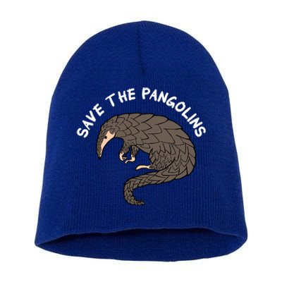 Save The Pangolins Gift Wildlife Conservation Gift Short Acrylic Beanie