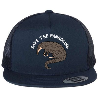 Save The Pangolins Gift Wildlife Conservation Gift Flat Bill Trucker Hat