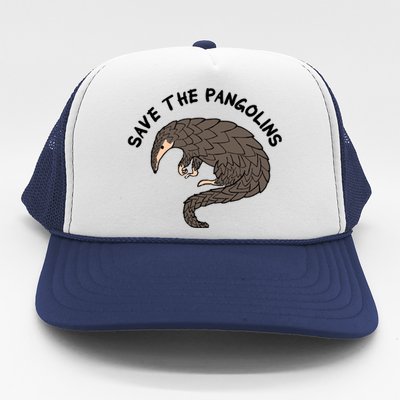 Save The Pangolins Gift Wildlife Conservation Gift Trucker Hat