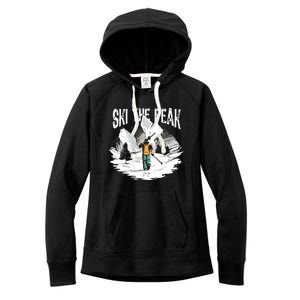 Ski The Peak Eat Sleep Ski Repeat Gift Women's Fleece Hoodie