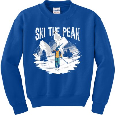 Ski The Peak Eat Sleep Ski Repeat Gift Kids Sweatshirt