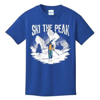 Ski The Peak Eat Sleep Ski Repeat Gift Kids T-Shirt