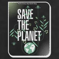 Save The Planet Make Every Day Earth Day 7 Panel Mesh Trucker Snapback Hat