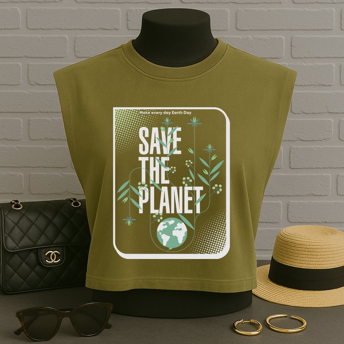 Save The Planet Make Every Day Earth Day Garment-Dyed Women's Muscle Tee