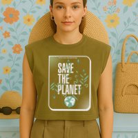 Save The Planet Make Every Day Earth Day Garment-Dyed Women's Muscle Tee