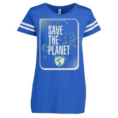 Save The Planet Make Every Day Earth Day Enza Ladies Jersey Football T-Shirt