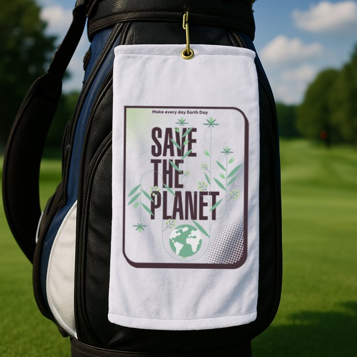 Save The Planet Make Every Day Earth Day Golf Towel