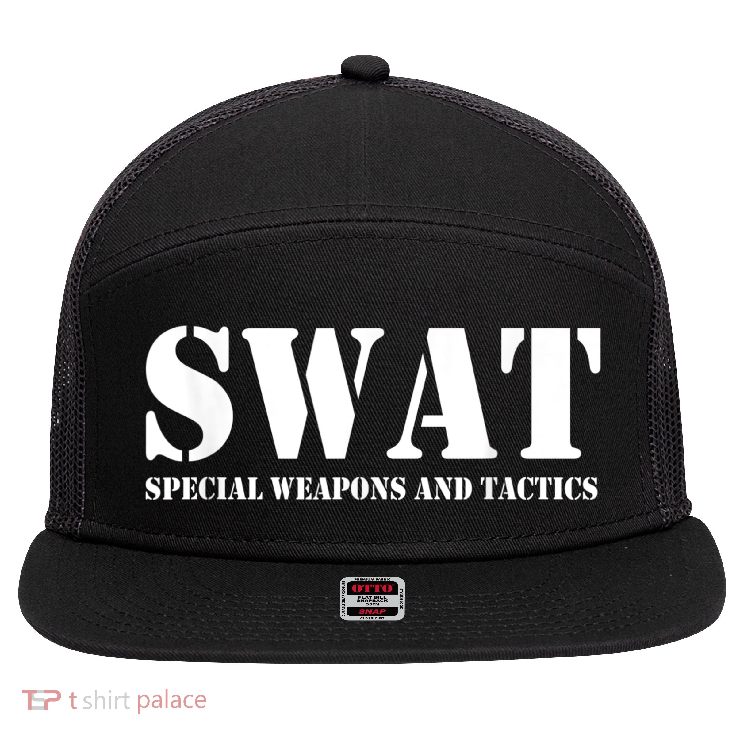 SWAT Team Police SWAT Team 7 Panel Mesh Trucker Snapback Hat