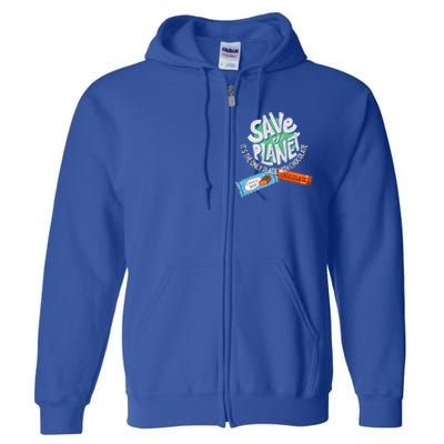 Save The Planet On Earth Day Loves Sweet Chocolate Candy Bar Cool Gift Full Zip Hoodie