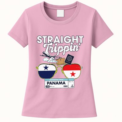 Straight Trippin Panama Vacation Travel Trip Matching Womens T-Shirt
