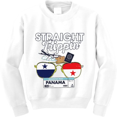 Straight Trippin Panama Vacation Travel Trip Matching Kids Sweatshirt