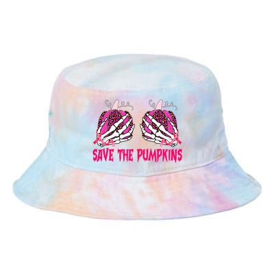 Save The Pumpkins Leopard Skeleton Breast Cancer Awareness Tie Dye Newport Bucket Hat