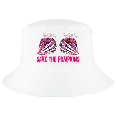 Save The Pumpkins Leopard Skeleton Breast Cancer Awareness Cool Comfort Performance Bucket Hat