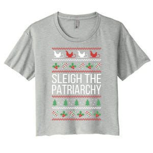 Sleigh The Patriarchy Feminist Christmas Lover Great Gift Women's Crop Top Tee