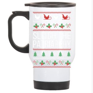 Sleigh The Patriarchy Feminist Christmas Lover Great Gift Stainless Steel Travel Mug