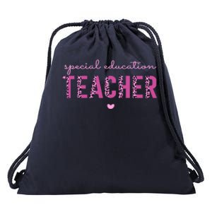 Sped Teacher Pink Leopard Print For Special Ed Teachers Cute Gift Drawstring Bag