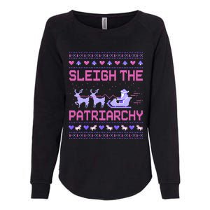 Sleigh The Patriarchy Feminist Feminism Meme Ugly Christmas Gift Womens California Wash Sweatshirt