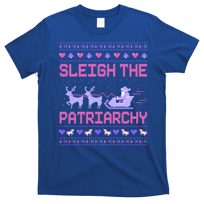 Sleigh The Patriarchy Feminist Feminism Meme Ugly Christmas Gift T-Shirt