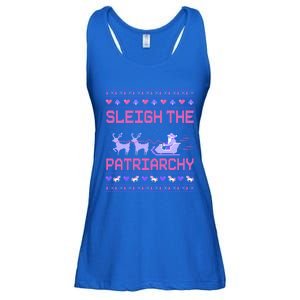 Sleigh The Patriarchy Feminist Feminism Meme Ugly Christmas Gift Ladies Essential Flowy Tank