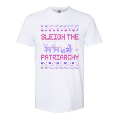 Sleigh The Patriarchy Feminist Feminism Meme Ugly Christmas Gift Softstyle CVC T-Shirt