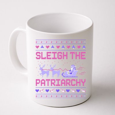 Sleigh The Patriarchy Feminist Feminism Meme Ugly Christmas Gift Coffee Mug