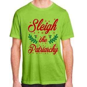 Sleigh The Patriarchy Feminist Ugly Christmas Meme Holiday Cute Gift Adult ChromaSoft Performance T-Shirt