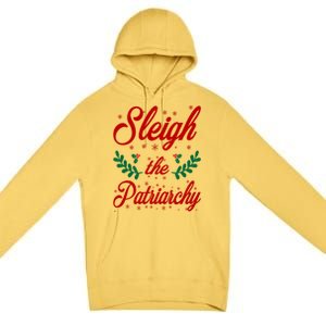 Sleigh The Patriarchy Feminist Ugly Christmas Meme Holiday Cute Gift Premium Pullover Hoodie