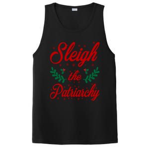 Sleigh The Patriarchy Feminist Ugly Christmas Meme Holiday Cute Gift PosiCharge Competitor Tank