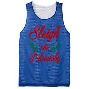 Sleigh The Patriarchy Feminist Ugly Christmas Meme Holiday Cute Gift Mesh Reversible Basketball Jersey Tank