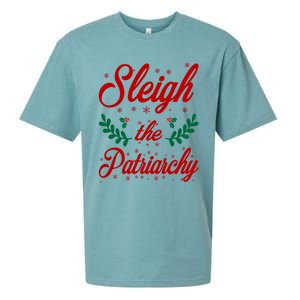 Sleigh The Patriarchy Feminist Ugly Christmas Meme Holiday Cute Gift Sueded Cloud Jersey T-Shirt