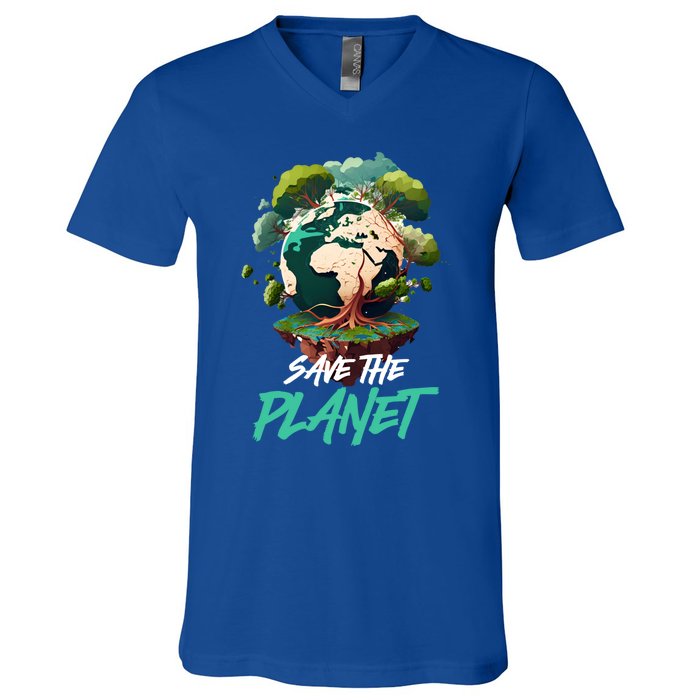 Save The Planet Mother Earth Environtal Care Awareness Gift V-Neck T-Shirt