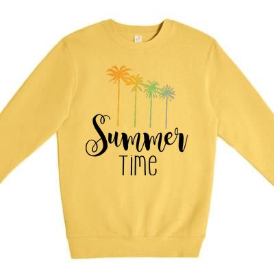 Summer Time Palm Tree Premium Crewneck Sweatshirt