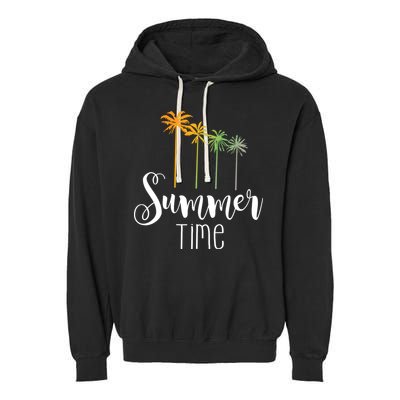 Summer Time Palm Tree Garment-Dyed Fleece Hoodie