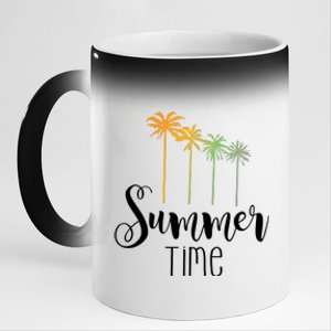 Summer Time Palm Tree 11oz Black Color Changing Mug