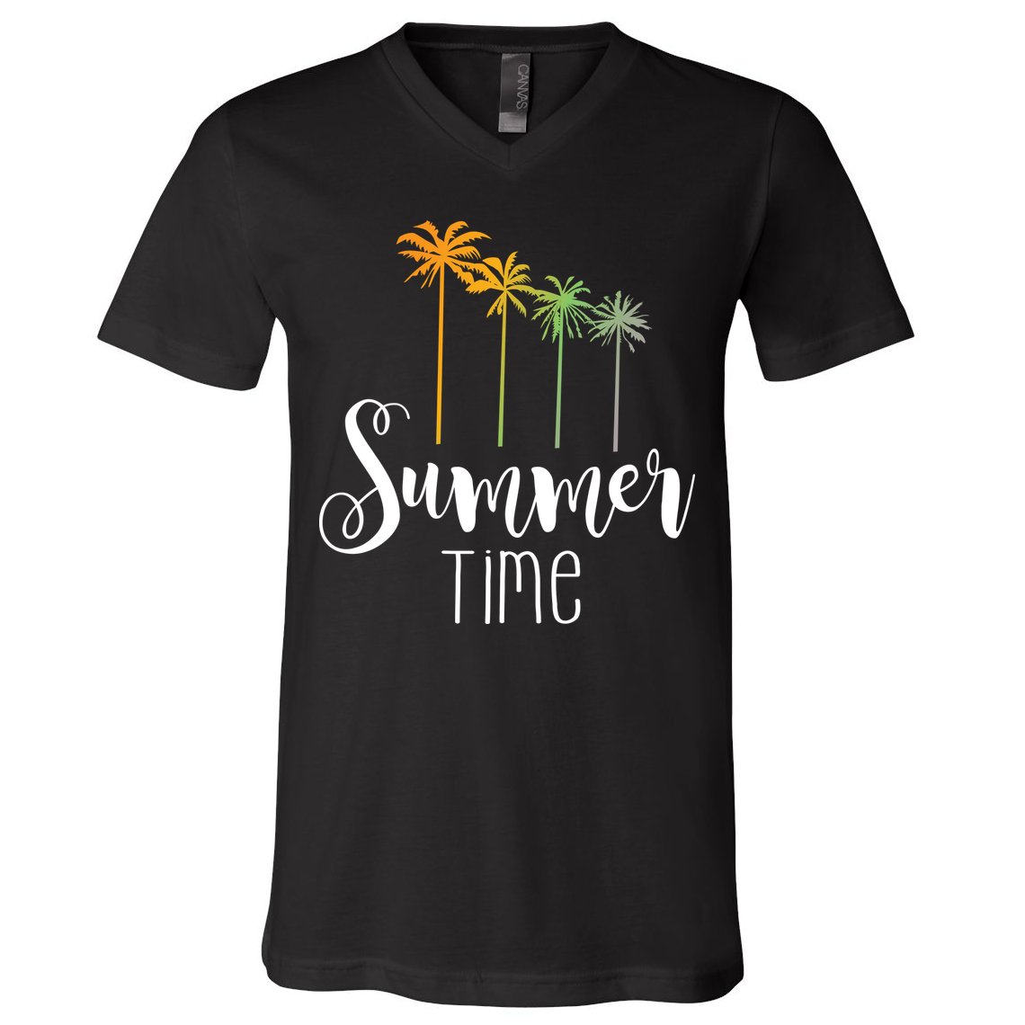 Summer Time Palm Tree V-Neck T-Shirt